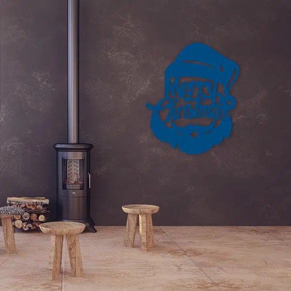 décoration-murale-métal-noël-bleu-salon