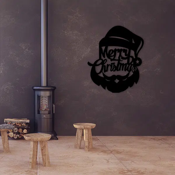 décoration-murale-métal-noël-noir-salon