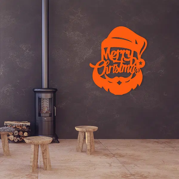 décoration-murale-métal-noël-orange-salon