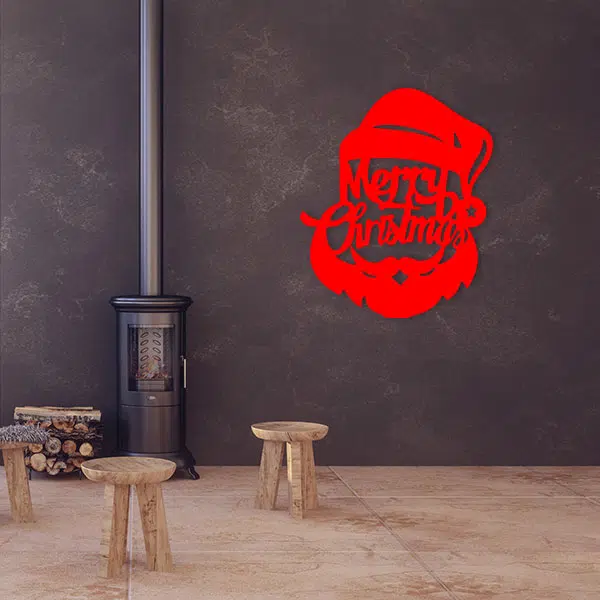 décoration-murale-métal-noël-rouge-salon