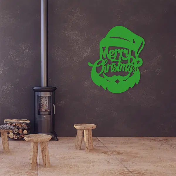 décoration-murale-métal-noël-vert-salon